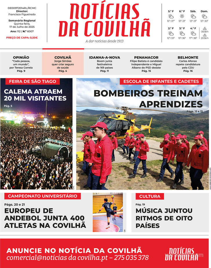 Capa Notcias da Covilh - 2025-07-16