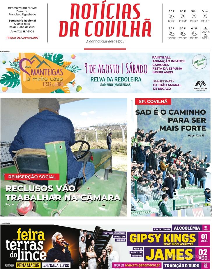 Capa Notcias da Covilh - 2025-07-23