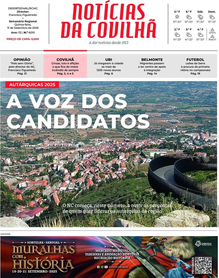 Capa Notcias da Covilh - 2025-09-10