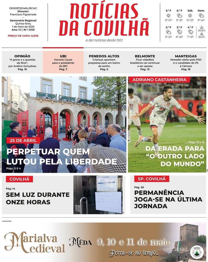 Capa Notcias da Covilh - 2025-04-30
