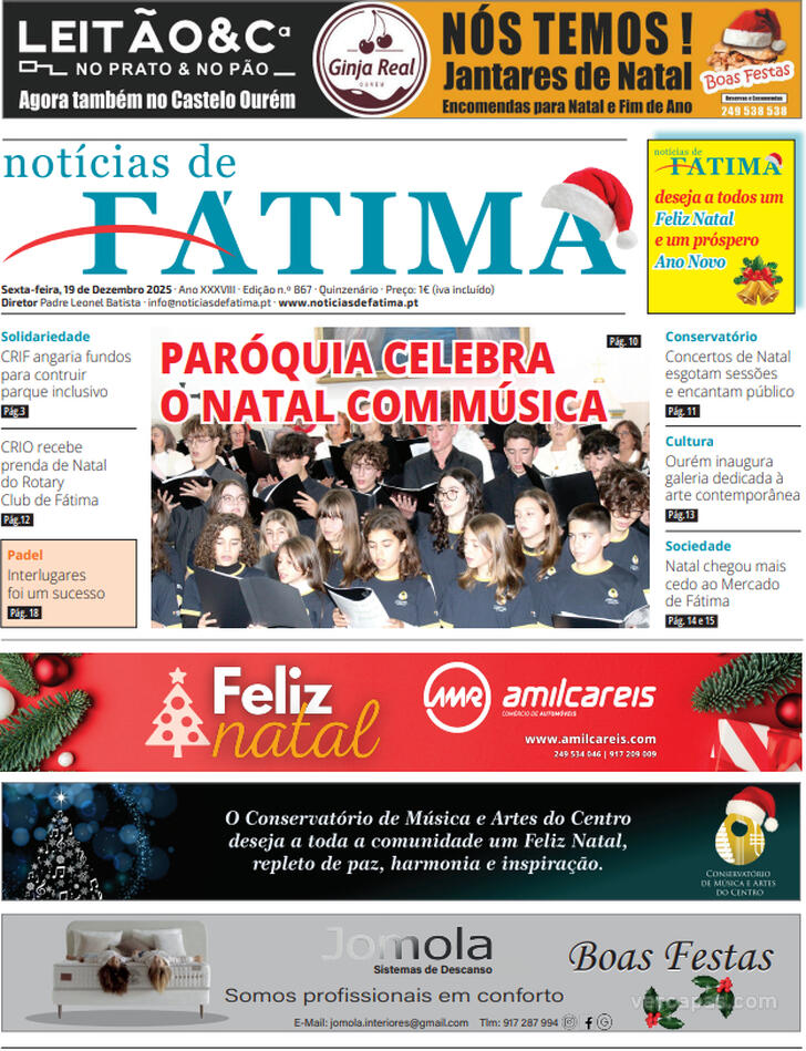 Capa Not�cias de F�tima - 2025-12-22