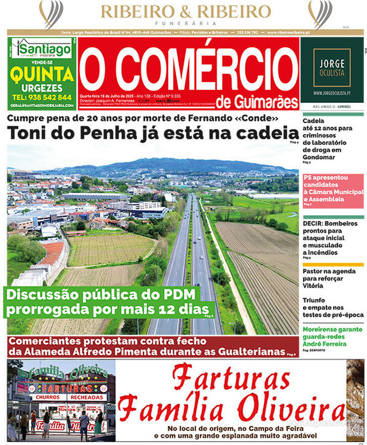 Capa O Comrcio de Guimares - 2025-07-16