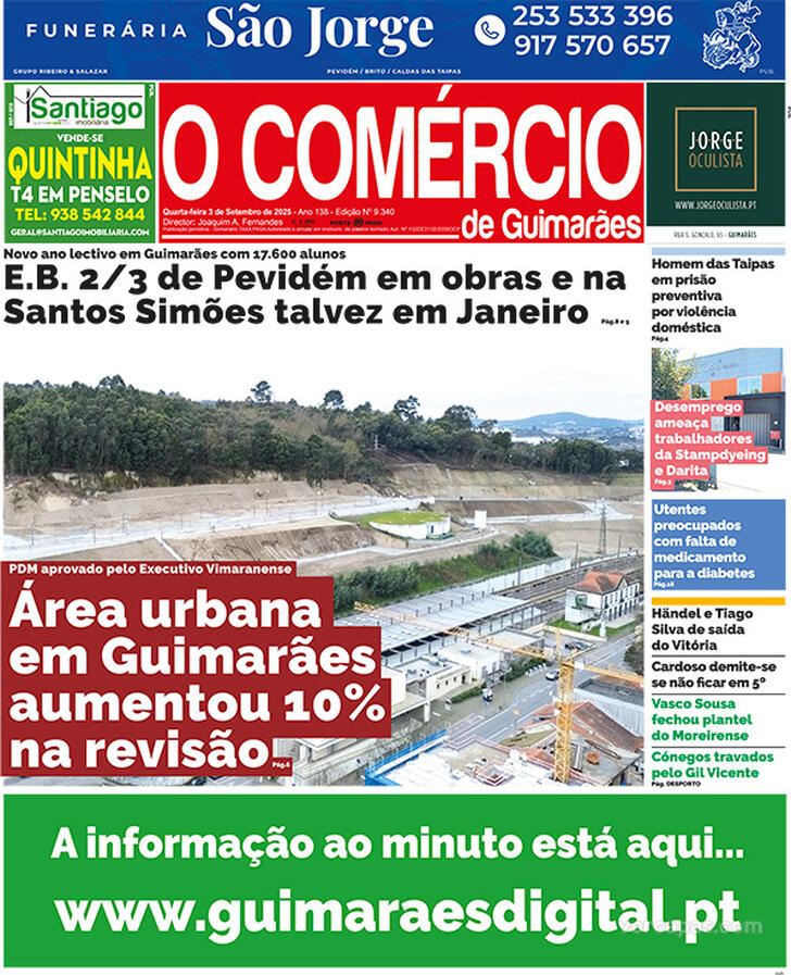 Capa O Comrcio de Guimares - 2025-09-03
