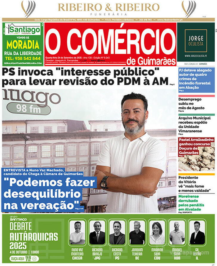 Capa O Comrcio de Guimares - 2025-09-24