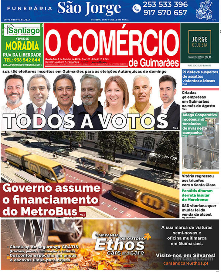 Capa O Comrcio de Guimares - 2025-10-08