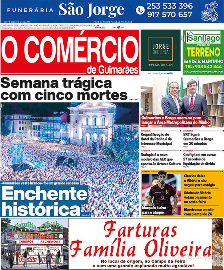 Capa O Com�rcio de Guimar�es - 2026-07-22