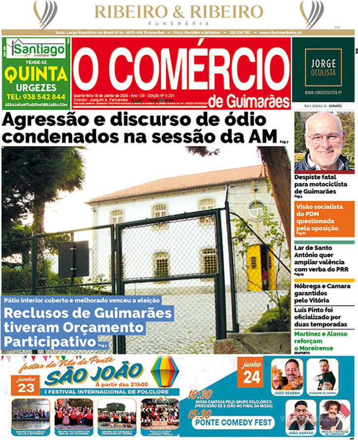 Capa O Comrcio de Guimares - 2025-06-18