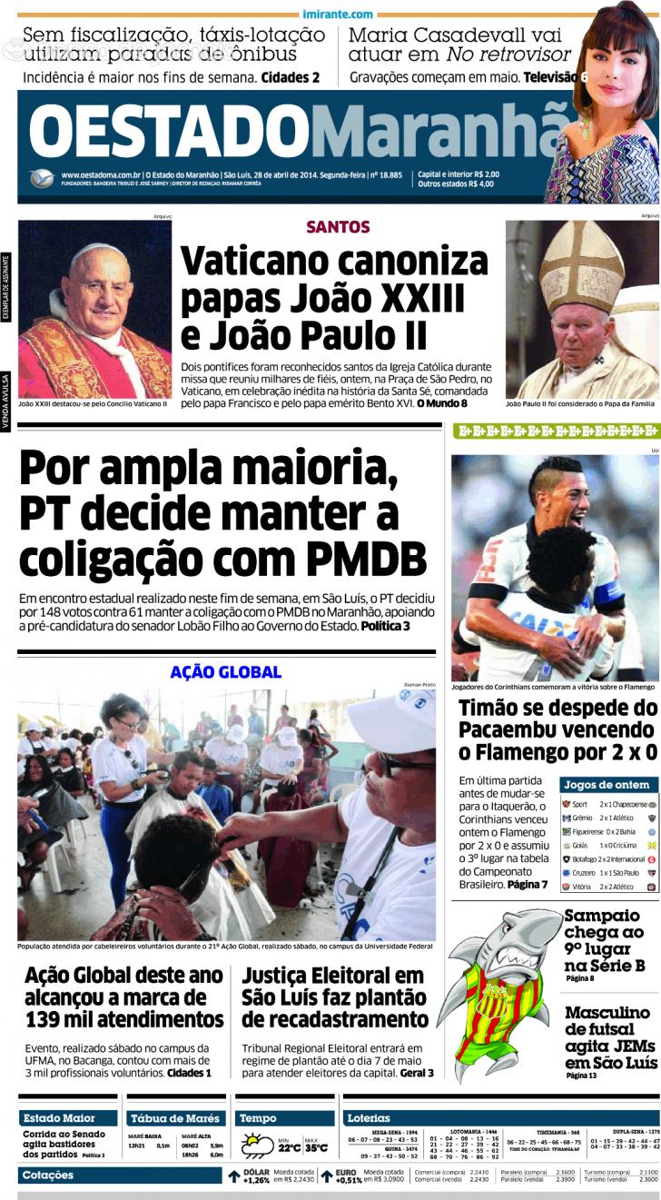 Capa - O Estado do Maranhão de 2014-04-28