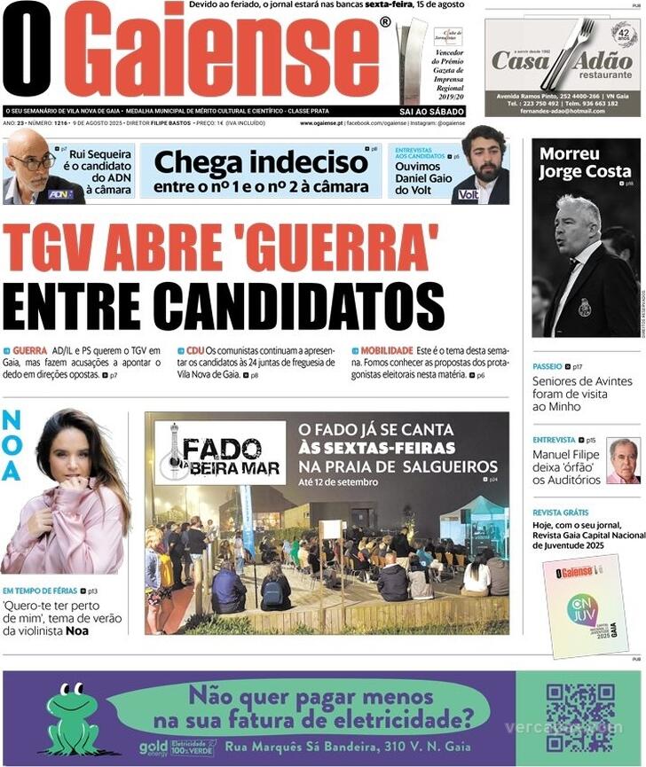 Capa O Gaiense - 2025-08-11