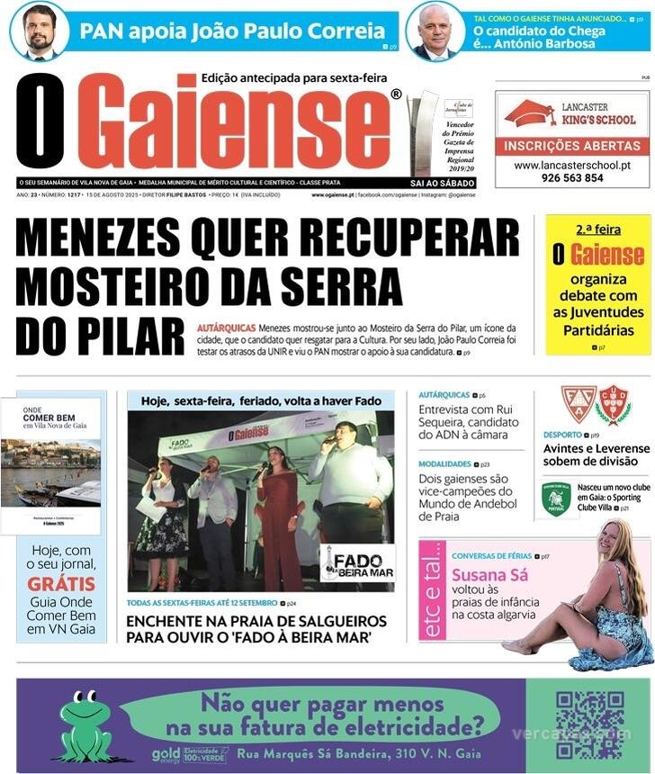 Capa O Gaiense - 2025-08-15