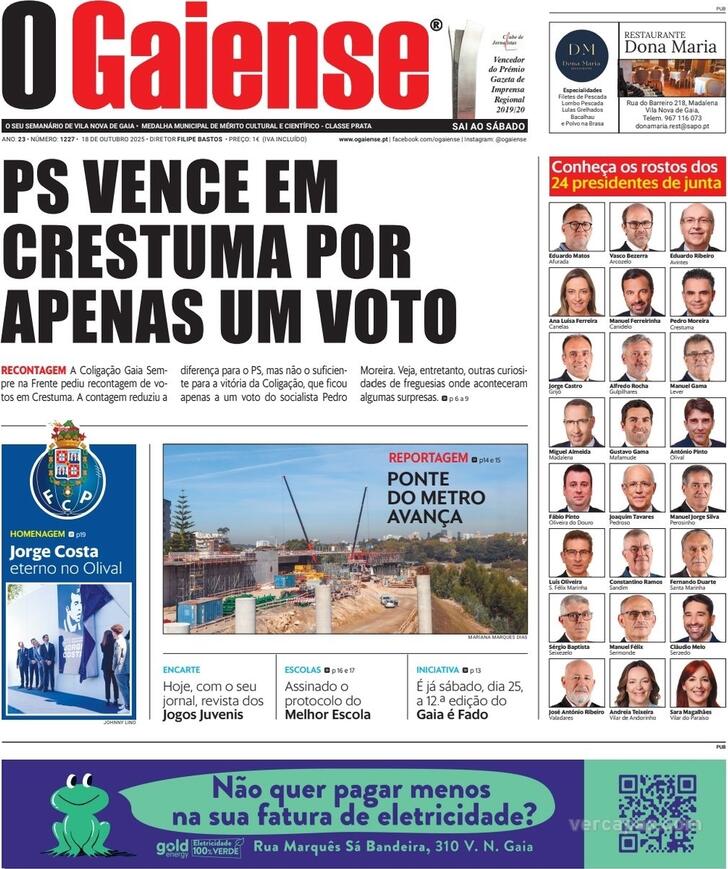 Capa O Gaiense - 2025-10-18