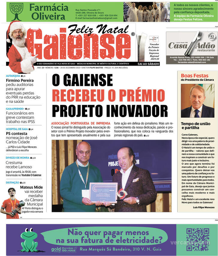 Capa O Gaiense - 2025-12-20