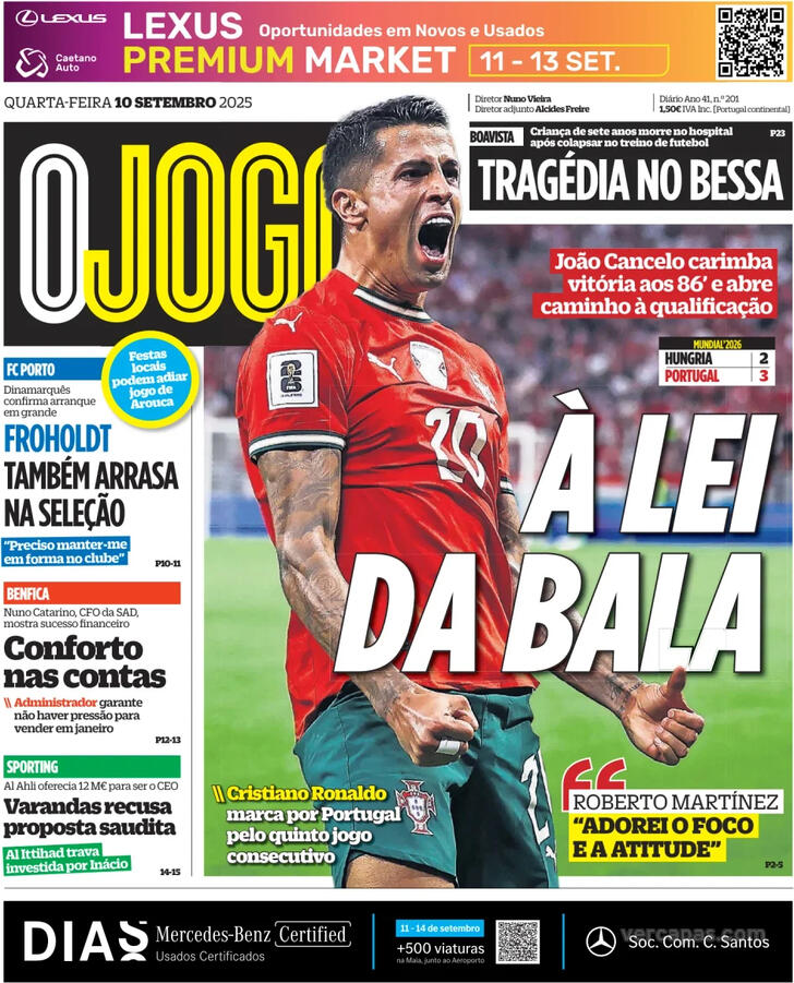 Capa O Jogo - 2025-09-10