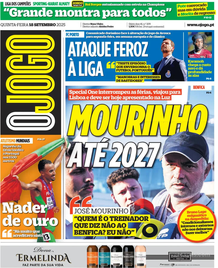 Capa O Jogo - 2025-09-18