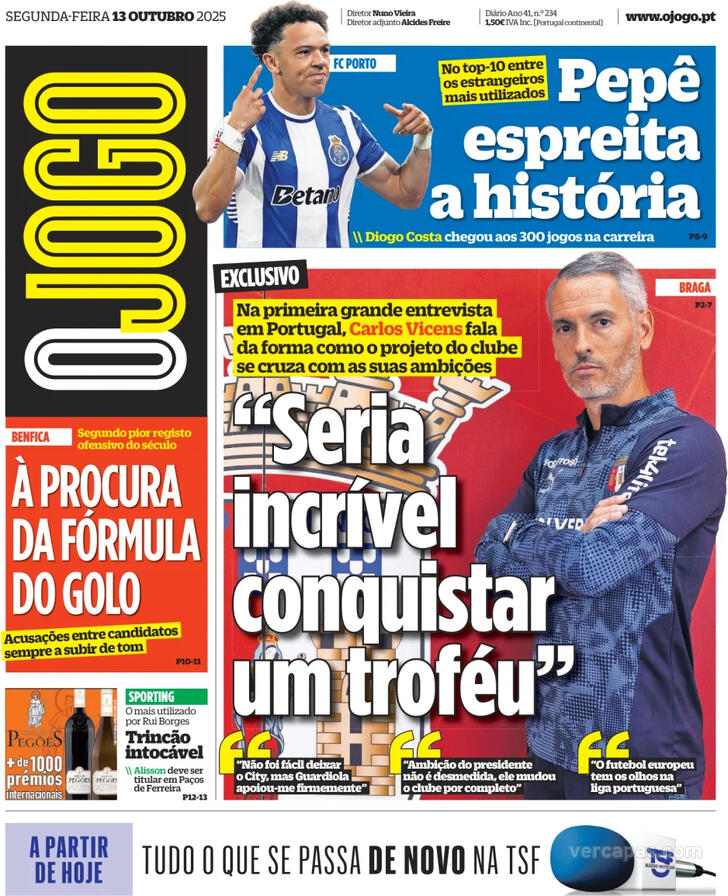 Capa O Jogo - 2025-10-13