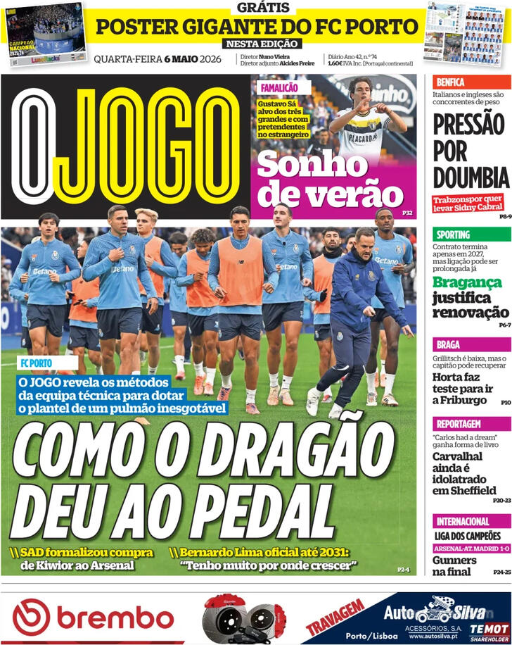 Capas dos jornais desportivos de 6 de Maio de 2026 4 Capa - O Jogo