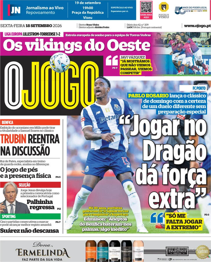 Capa O Jogo - 2026-09-18