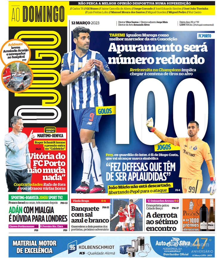 Fora-de-jogo: Capas: Os jogos de Benfica e Sporting com Schmidt e Amorim em  destaque. Ainda o momento do FC Porto com a mira apontada à champions