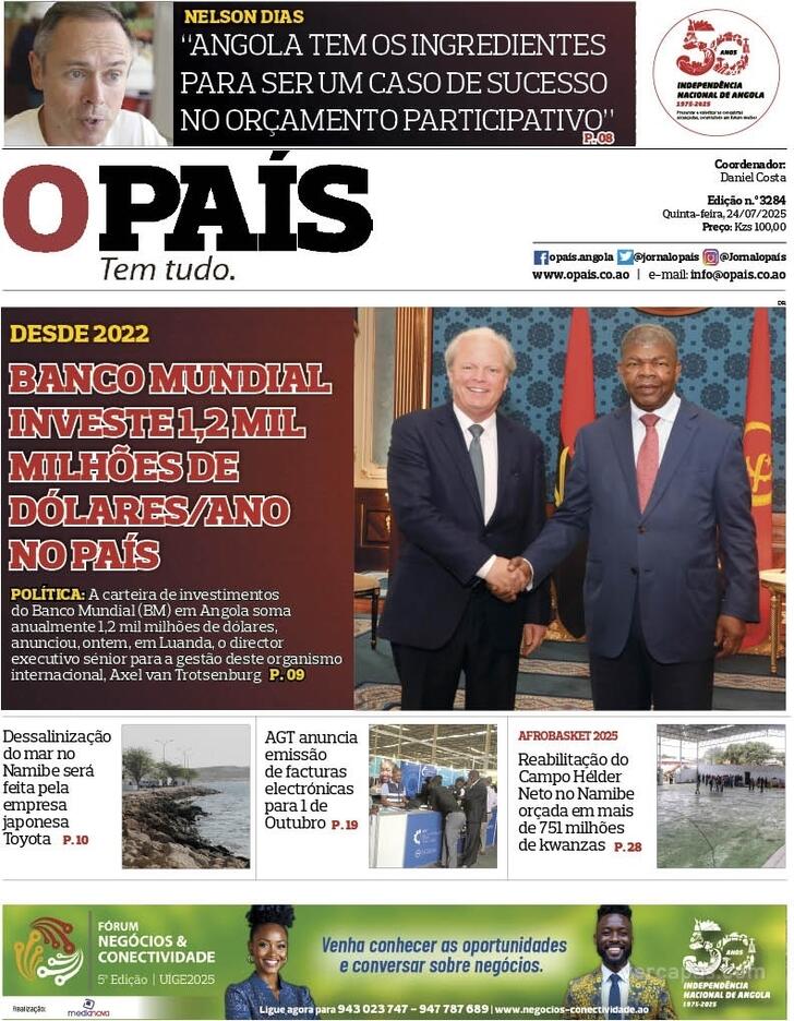 Capa O Pas (Angola) - 2025-07-24