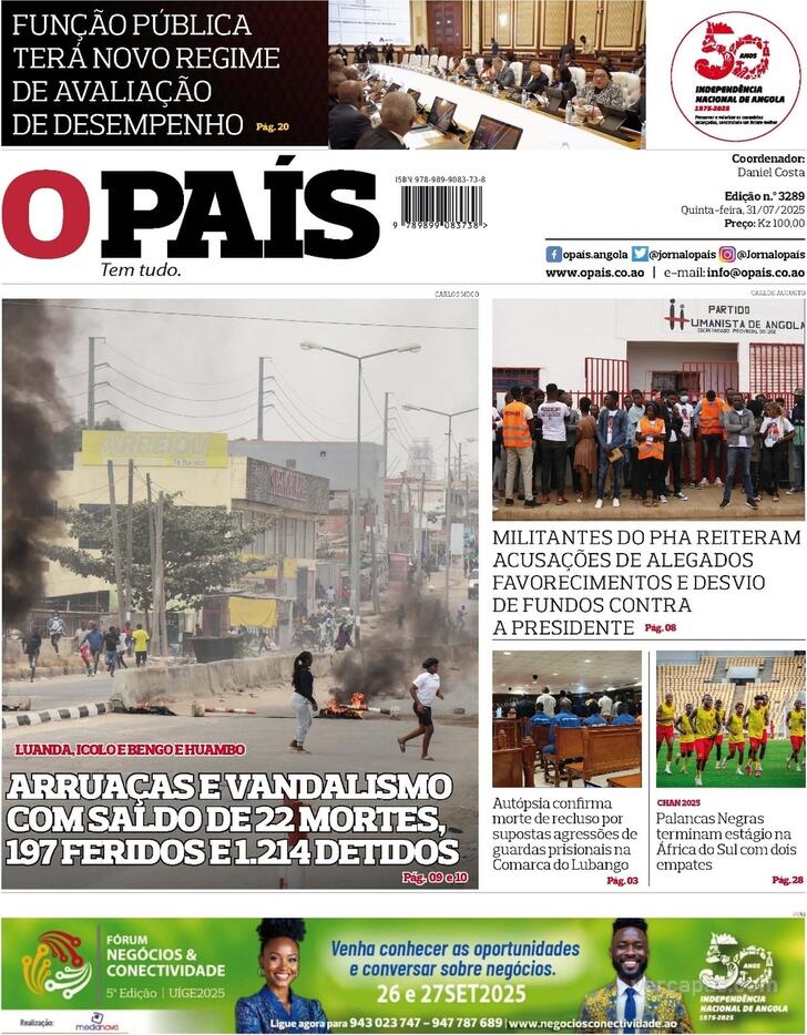 Capa O Pas (Angola) - 2025-07-31