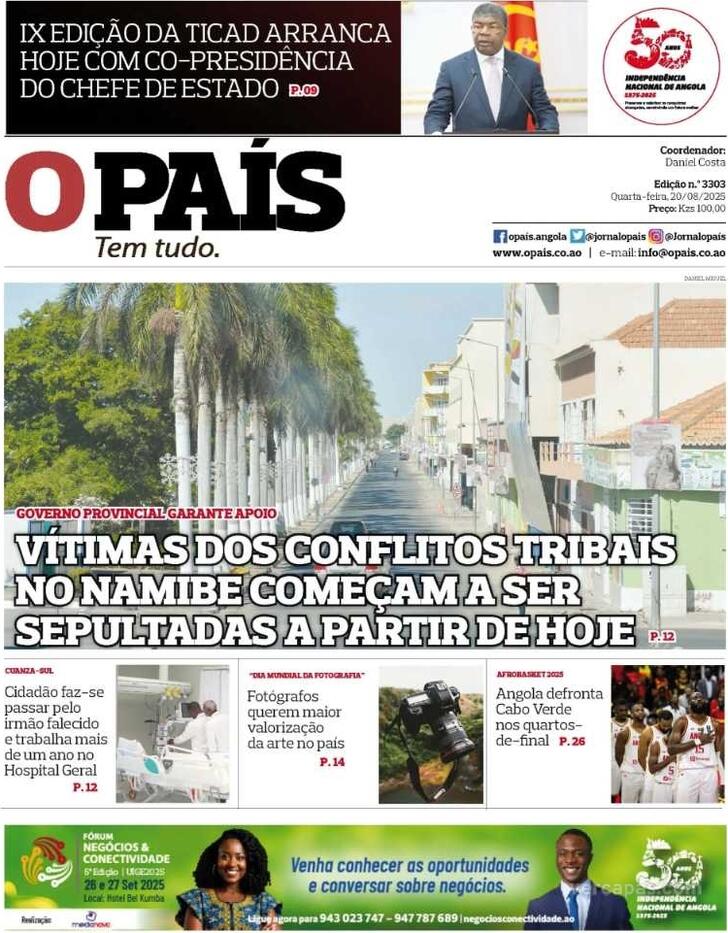 Capa O Pas (Angola) - 2025-08-20