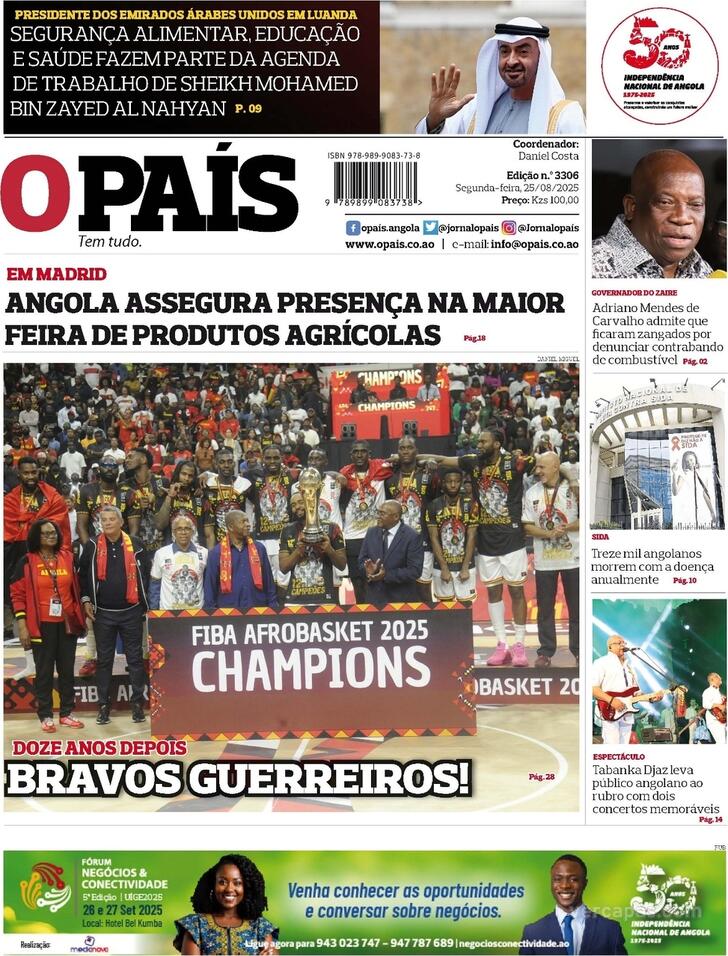 Capa O Pas (Angola) - 2025-08-25