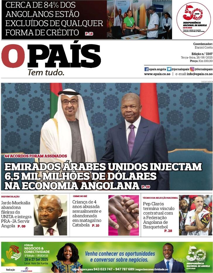 Capa O Pas (Angola) - 2025-08-26