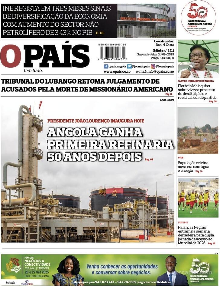 Capa O Pas (Angola) - 2025-09-01