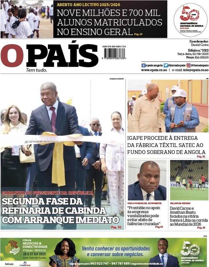 Capa O Pas (Angola) - 2025-09-02