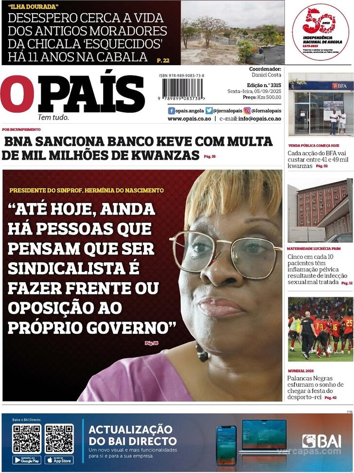 Capa O Pas (Angola) - 2025-09-05