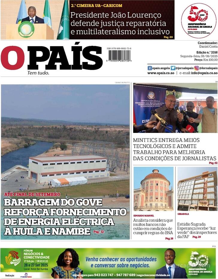Capa O Pas (Angola) - 2025-09-08