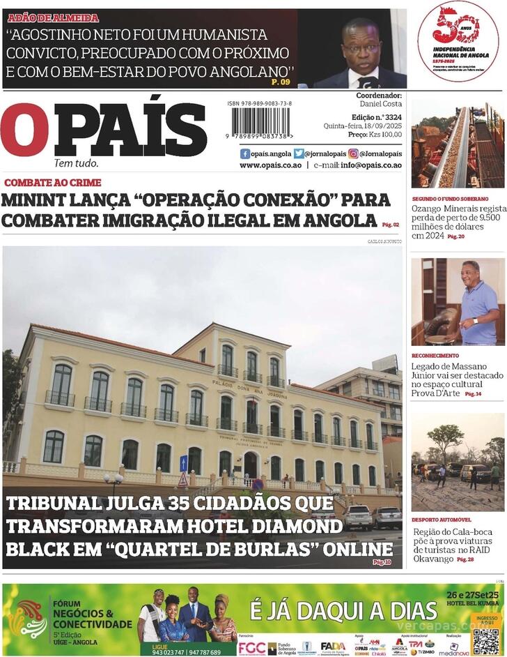 Capa O Pas (Angola) - 2025-09-18