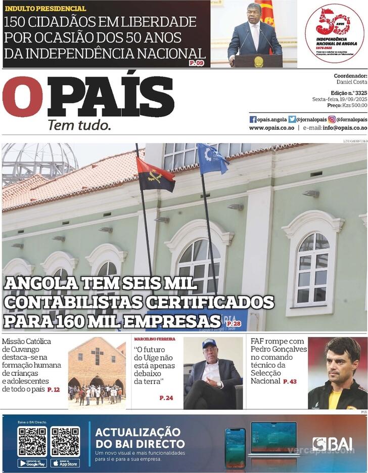 Capa O Pas (Angola) - 2025-09-19