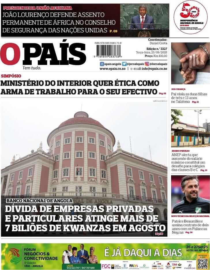 Capa O Pas (Angola) - 2025-09-23