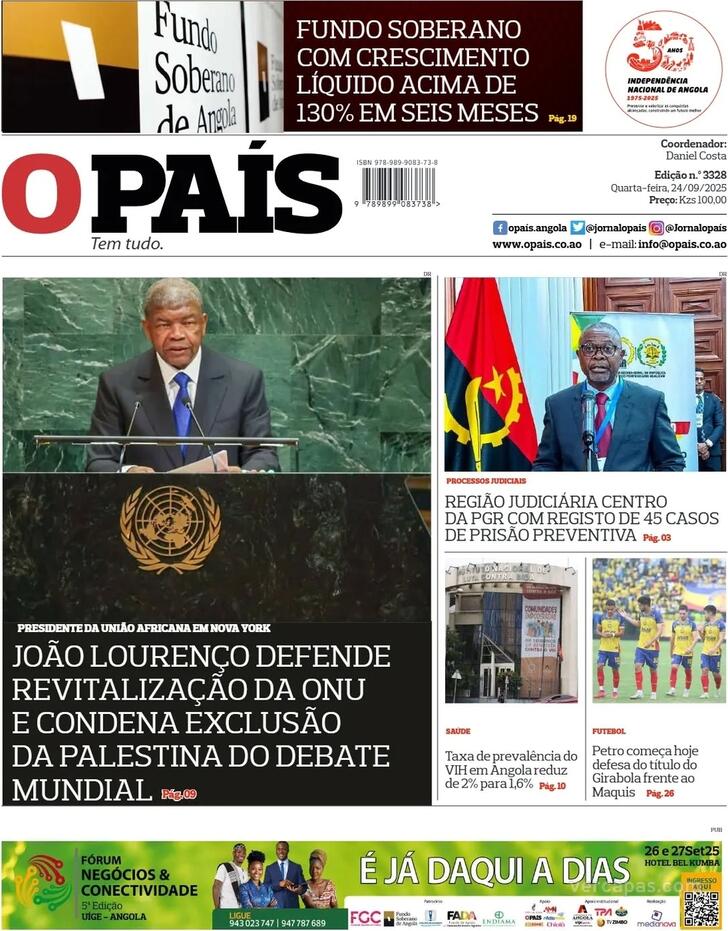 Capa O Pas (Angola) - 2025-09-24
