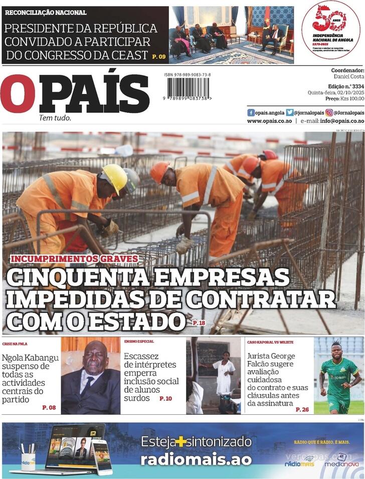 Capa O Pas (Angola) - 2025-10-02