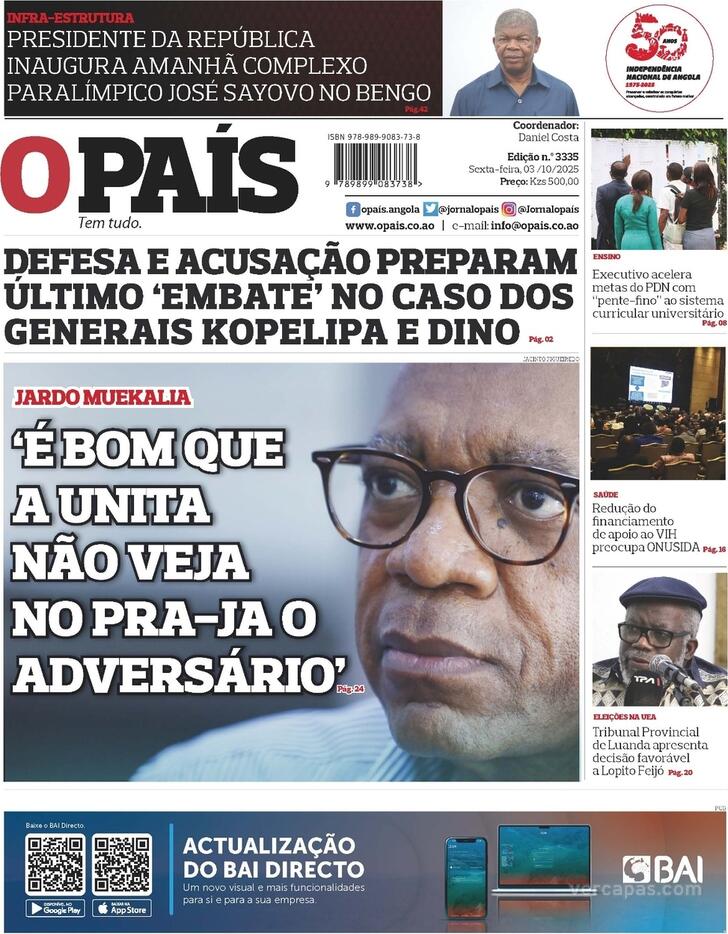 Capa O Pas (Angola) - 2025-10-03