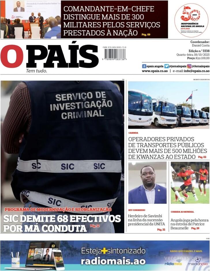 Capa O Pas (Angola) - 2025-10-08