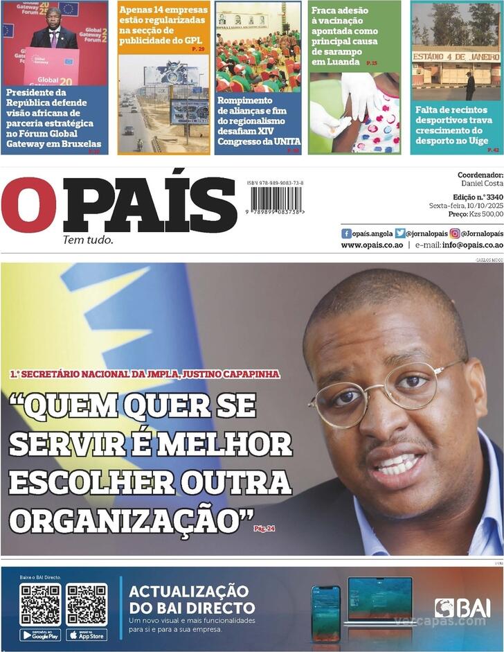 Capa O Pas (Angola) - 2025-10-10