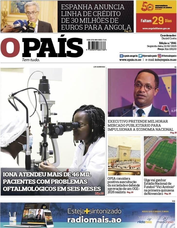 Capa O Pas (Angola) - 2025-10-13