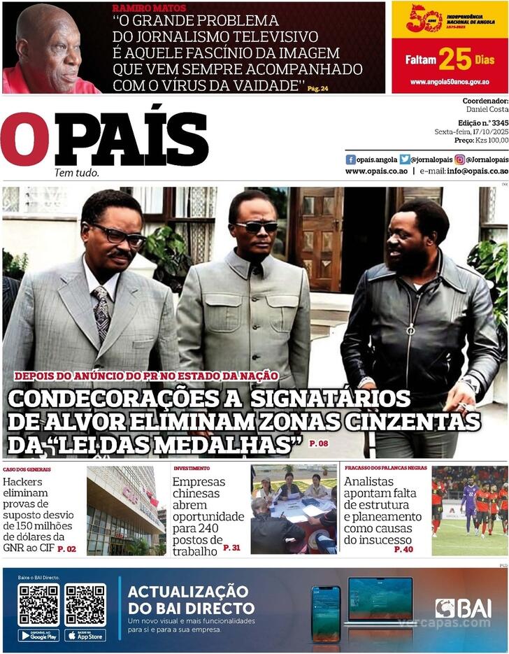 Capa O Pas (Angola) - 2025-10-17