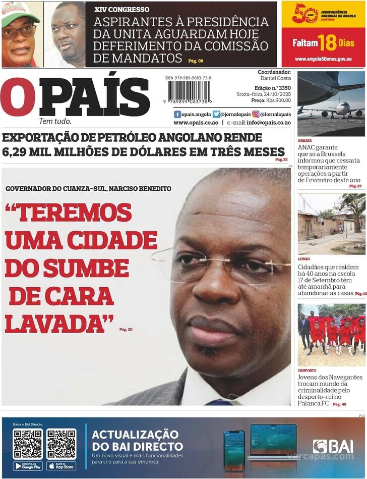Capa O Pas (Angola) - 2025-10-24