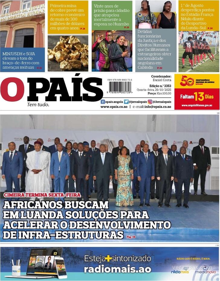 Capa O Pas (Angola) - 2025-10-29