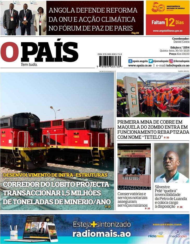 Capa O Pas (Angola) - 2025-10-30