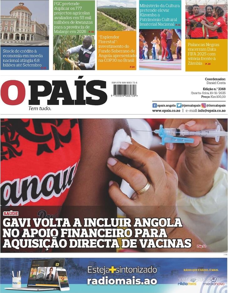 Capa O Pas (Angola) - 2025-11-19