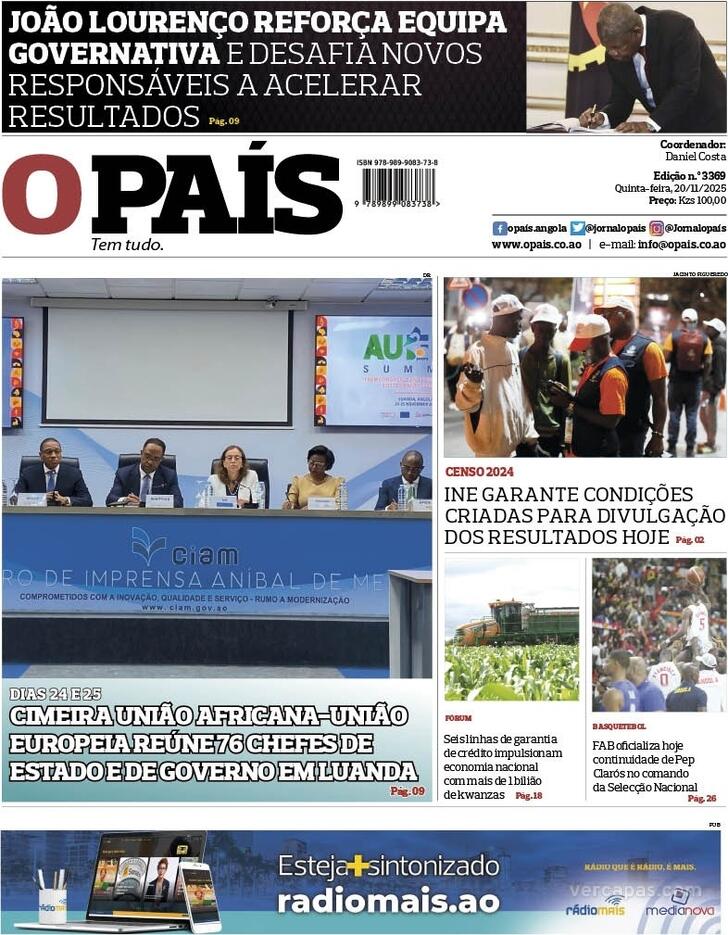 Capa O Pas (Angola) - 2025-11-20