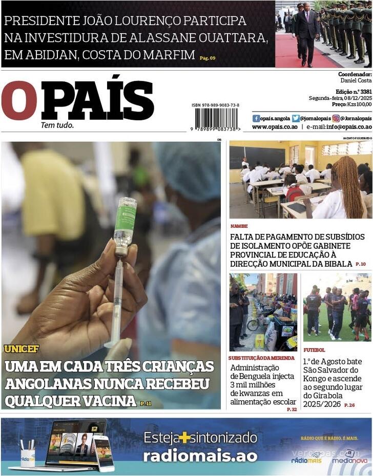 Capa O Pas (Angola) - 2025-12-08