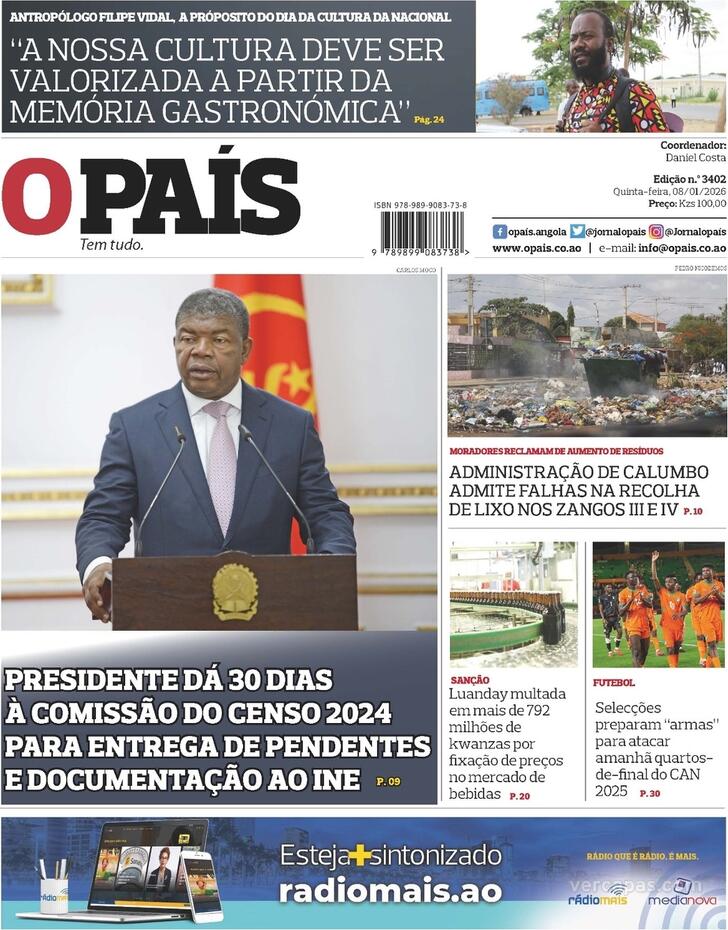Capa O Pa�s (Angola) - 2026-01-08
