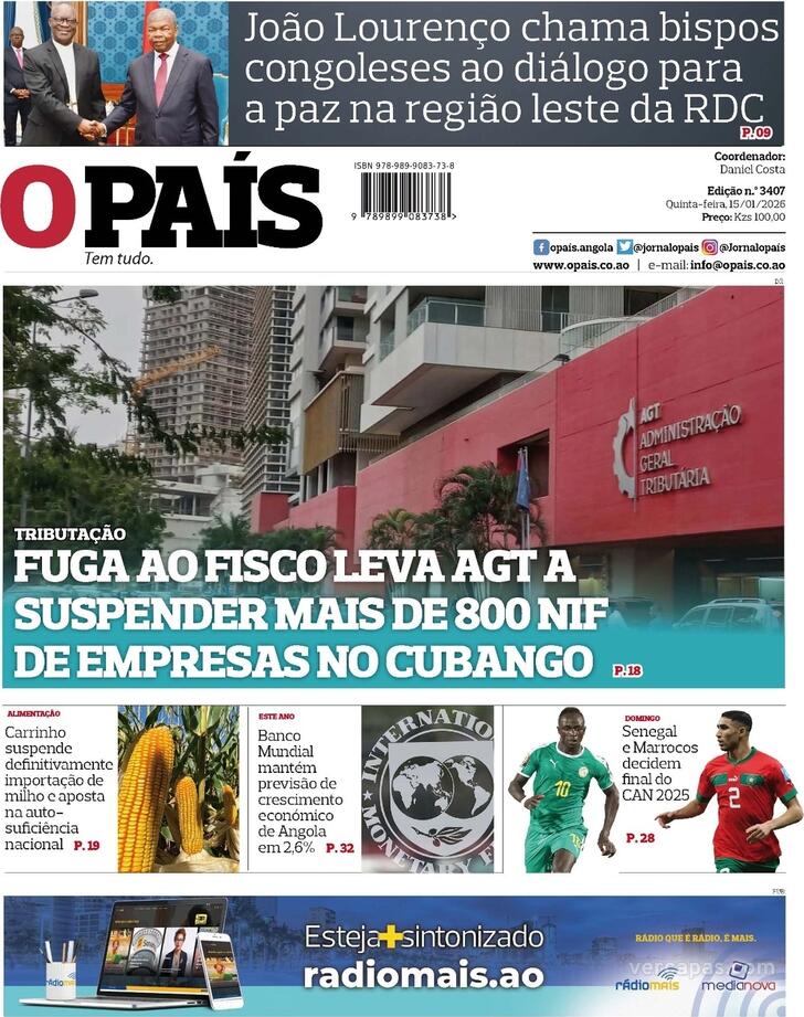 Capa O Pa�s (Angola) - 2026-01-15