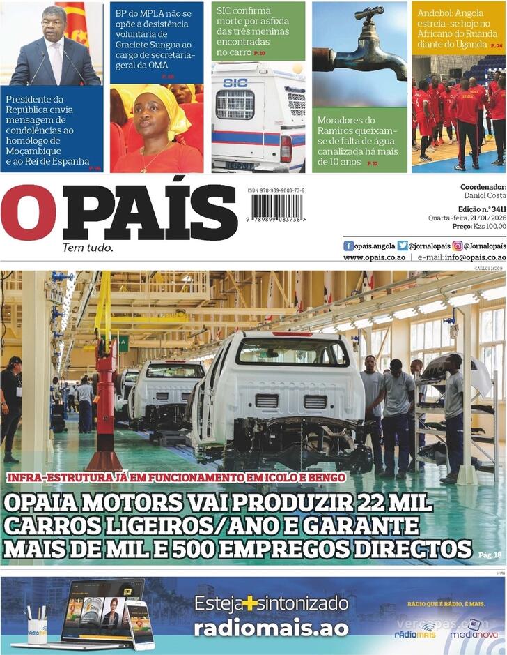 Capa O Pa�s (Angola) - 2026-01-21